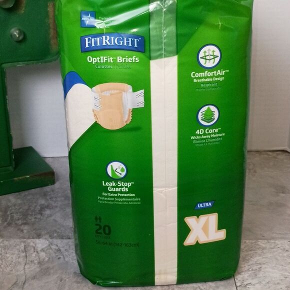 FitRight Ultra Adult Diapers, Disposable Incontinence Briefs with Tabs X-Large - Picture 8 of 8